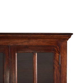 Aldric Display Cabinet Tall Glazed Glass-Pane Cherry Twin-Door