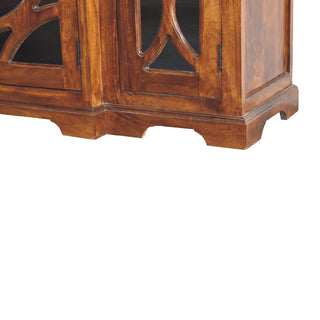 Foxbury Large Sideboard with Carved Arch Glazed Doors in Chestnut Finish