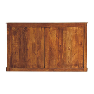 Foxbury Large Sideboard with Carved Arch Glazed Doors in Chestnut Finish