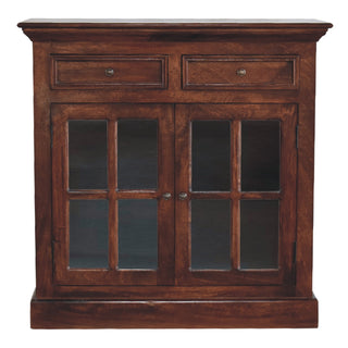 Mahon Display Cabinet Cherry Glazed Doors With Drawers Dentil Cornice Plinth