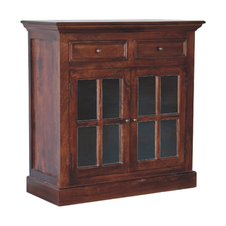 Mahon Display Cabinet Cherry Glazed Doors With Drawers Dentil Cornice Plinth