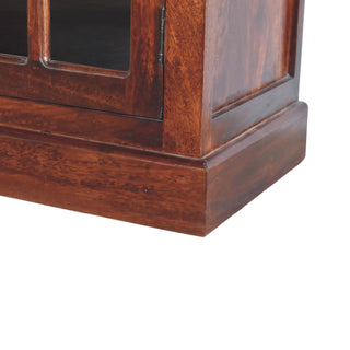 Mahon Display Cabinet Cherry Glazed Doors With Drawers Dentil Cornice Plinth