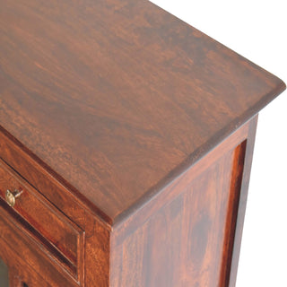 Mahon Display Cabinet Cherry Glazed Doors With Drawers Dentil Cornice Plinth