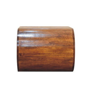 Hoop Coffee Table Solid Mango Wood Open Oval Ring Floor Level Chestnut