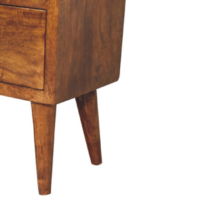 Arbor Display Cabinet Arched Open Niche Three-Drawer Chestnut Compact