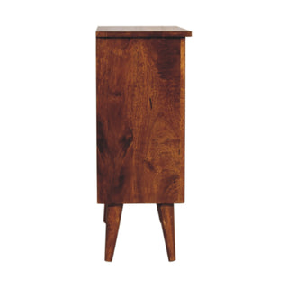 Arbor Display Cabinet Arched Open Niche Three-Drawer Chestnut Compact