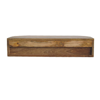 Shoji Wall-Mounted Console Table Oak Japanese Slatted Open Shelf Mango