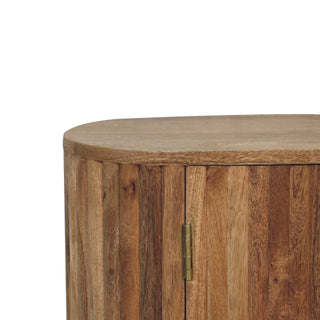 Rova Sideboard Cabinet Oval Ribbed-Stripe Natural Oak Twin-Door