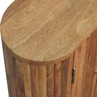 Rova Sideboard Cabinet Oval Ribbed-Stripe Natural Oak Twin-Door