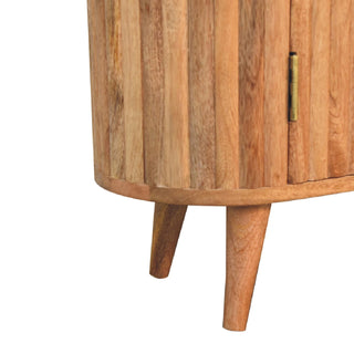 Rova Sideboard Cabinet Oval Ribbed-Stripe Natural Oak Twin-Door