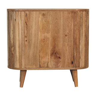 Rova Sideboard Cabinet Oval Ribbed-Stripe Natural Oak Twin-Door