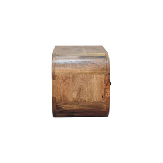 Arco Media Unit Oak Finish Curved Edges Twin Drawers Open Shelf