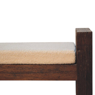 Birch Bedroom Bench Reclaimed Teak Oak Boucle Cushion Chunky Block Legs Stretcher Rail