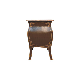 Regence Media Unit Greyish-Green Mango Wood Hand-Painted Crown Crest Bombe Form with Chantilly Legs