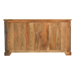 Dynasty Large Sideboard with Hand-Painted Lacquer Doors and Serpentine Plinth Base