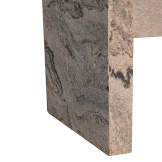 Marva Media Unit Marble Effect Veneer Twin Brass Knob Drawers