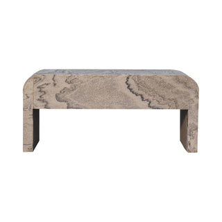 Marva Media Unit Marble Effect Veneer Twin Brass Knob Drawers