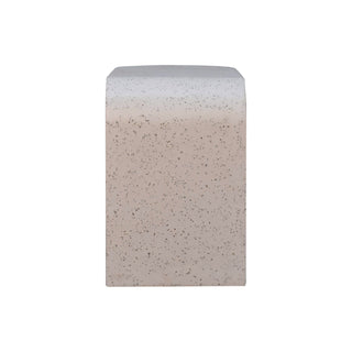 Strata Coffee Table White Terrazzo Top Mango Wood Fluted Column Base