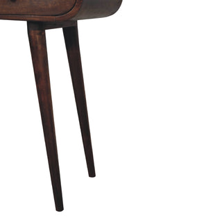 Rondo Console Table with Drawers Light Walnut Pill-Top Nordic Legs