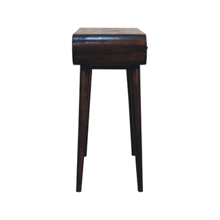 Rondo Console Table with Drawers Light Walnut Pill-Top Nordic Legs