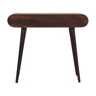 Rondo Console Table with Drawers Light Walnut Pill-Top Nordic Legs
