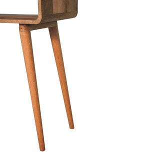 Lyra Console Table with Drawers Oak Inverted Curved Open Slot Mango