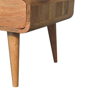 Birk Coffee Table with Drawers Solid Mango Wood Rounded Edges Natural Oak