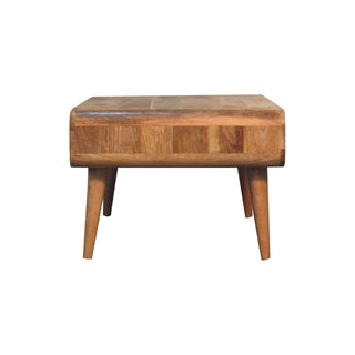 Birk Coffee Table with Drawers Solid Mango Wood Rounded Edges Natural Oak