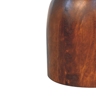 Pebble Small Side Table Mushroom Pedestal Chestnut Solid Mango Wood