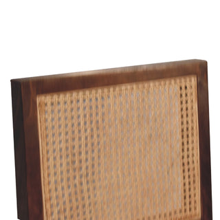 Wren Dining Chair Cream Boucle Rattan Back Chestnut Sled Frame