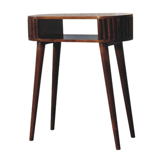 Rivée Writing Desk Mango Wood Fluted Apron With Open Shelf