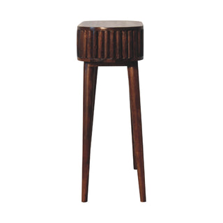 Rivée Writing Desk Mango Wood Fluted Apron With Open Shelf