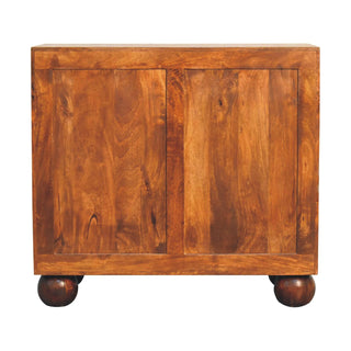 Encore Sideboard Cabinet Art Deco Concentric Arch Relief Carved Chestnut Ball Feet