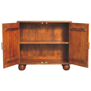 Encore Sideboard Cabinet Art Deco Concentric Arch Relief Carved Chestnut Ball Feet