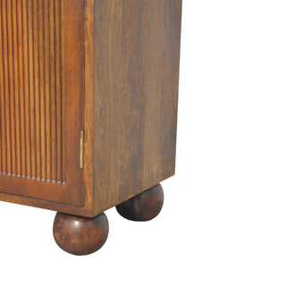 Encore Sideboard Cabinet Art Deco Concentric Arch Relief Carved Chestnut Ball Feet