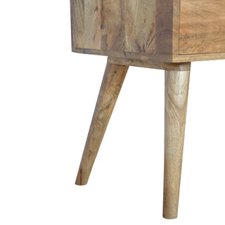 Ferne Console Table with Drawers Natural Mango Wood Brass Knobs