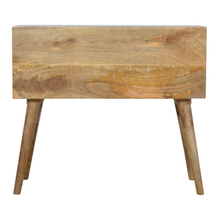 Ferne Console Table with Drawers Natural Mango Wood Brass Knobs