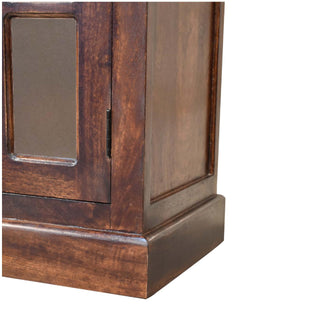 Alderton Large Sideboard with Glass Panel Doors and Drawers in Walnut Finish