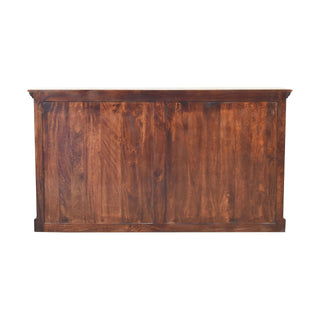 Alderton Large Sideboard with Glass Panel Doors and Drawers in Walnut Finish