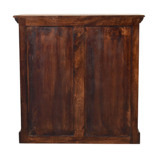 Umber Display Cabinet Dark Walnut Glazed Doors With Drawers Plinth Base