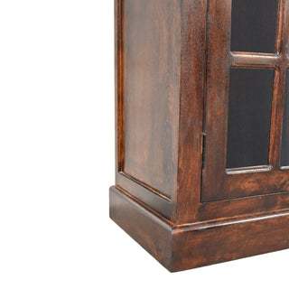 Umber Display Cabinet Dark Walnut Glazed Doors With Drawers Plinth Base