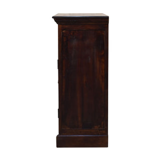 Umber Display Cabinet Dark Walnut Glazed Doors With Drawers Plinth Base