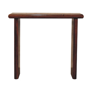 Kova Slim Console Table Solid Mango Wood Chestnut Slab Legs