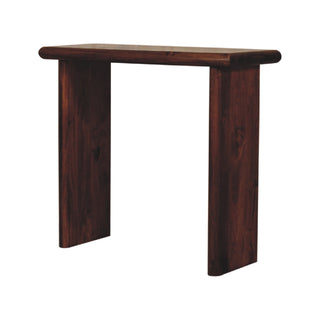 Kova Slim Console Table Solid Mango Wood Chestnut Slab Legs