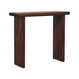 Kova Slim Console Table Solid Mango Wood Chestnut Slab Legs