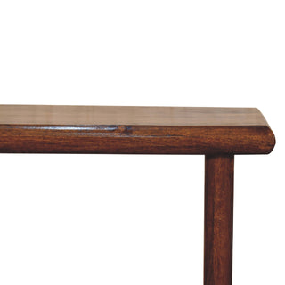 Kova Slim Console Table Solid Mango Wood Chestnut Slab Legs