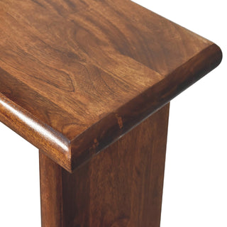Kova Slim Console Table Solid Mango Wood Chestnut Slab Legs
