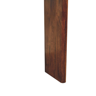 Kova Slim Console Table Solid Mango Wood Chestnut Slab Legs