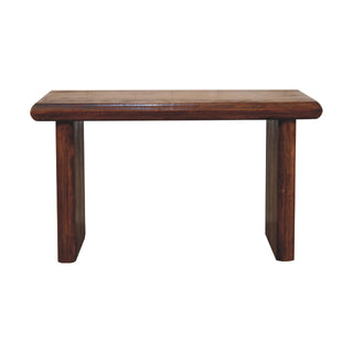 Soren Coffee Table Solid Mango Wood Slab Panel Legs Dark Chestnut