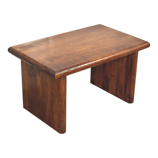 Soren Coffee Table Solid Mango Wood Slab Panel Legs Dark Chestnut